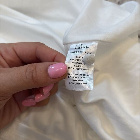 Lulus Eloquent Endearment White Long Sleeve Backless Maxi Dress Size Medium NWT - Picture 7 of 9